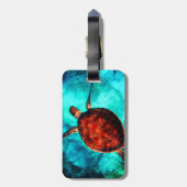 Personalized Name Sea Turtle Beach Vacation Bagagelabel (Achterkant verticaal)