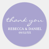 PERSONALIZED NAME SIMPLE STYLISH MODERN THANK YOU RONDE STICKER (Voorkant)