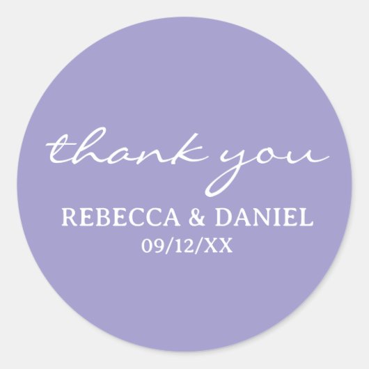 PERSONALIZED NAME SIMPLE STYLISH MODERN THANK YOU RONDE STICKER (Voorkant)