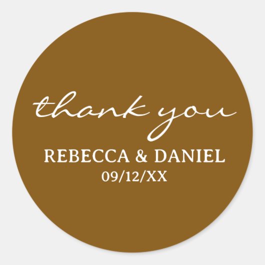 PERSONALIZED NAME SIMPLE STYLISH MODERN THANK YOU RONDE STICKER (Voorkant)