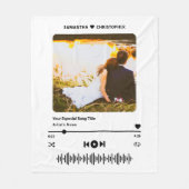 Personalized Name Special Song Music Player Photo Fleece Deken (Voorkant)