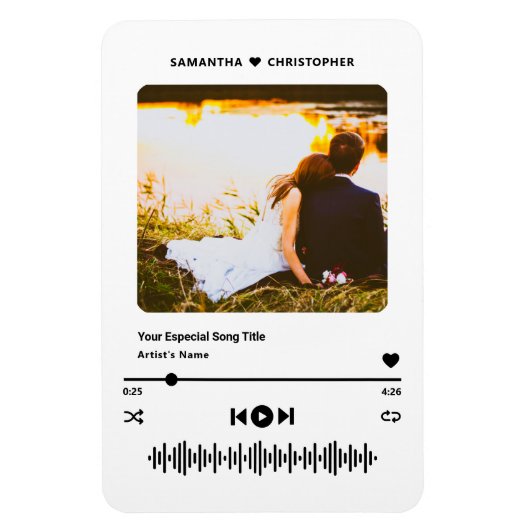 Personalized Name Special Song Music Player Photo Magneet (Verticaal)