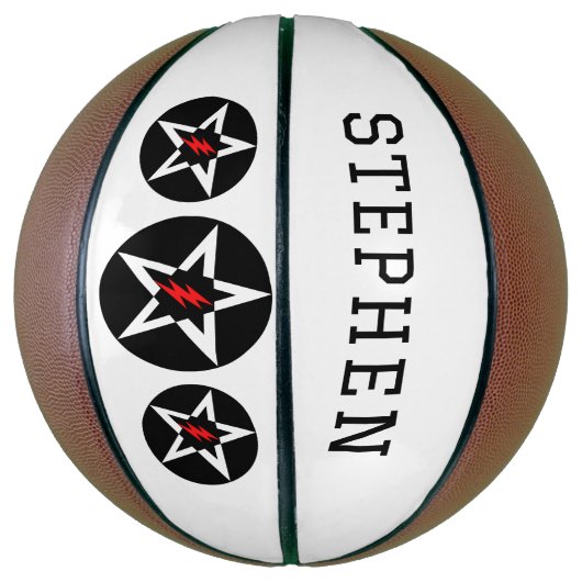 Personalized Name Stars Basketbal (Verticaal)