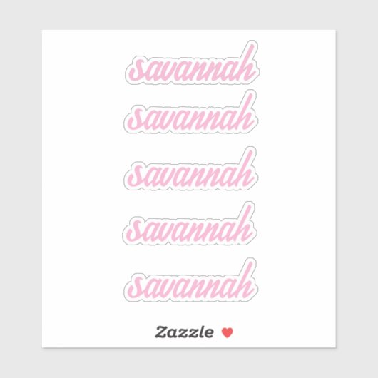 Personalized Name Stickers Custom Text Five times (Vel)
