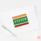 Personalized Name Stickers Retro Stripe Badge (Envelop)