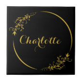 Personalized Name Stylish Frame Decorative Tegeltje (Voorkant)
