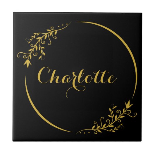 Personalized Name Stylish Frame Decorative Tegeltje (Voorkant)