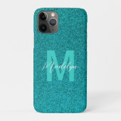 Personalized Name Stylish Glitter green Case-Mate iPhone Case (Achterkant)