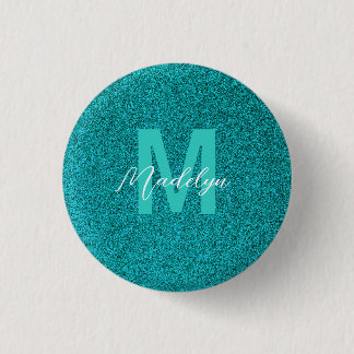 Personalized Name Stylish Glitter green Ronde Button 3,2 Cm