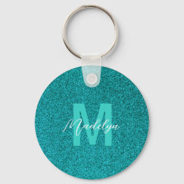 Personalized Name Stylish Glitter green Sleutelhanger