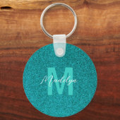 Personalized Name Stylish Glitter green Sleutelhanger (Achterkant)