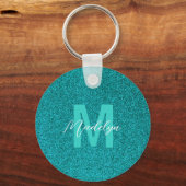 Personalized Name Stylish Glitter green Sleutelhanger (Voorkant)