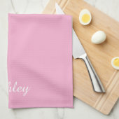 Personalized Name Stylish Modern Elegant Pink Theedoek (Quarter Fold)