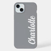 Personalized Name Stylish Modern Minimal Dark Grey iPhone Hoesje (Achterkant)