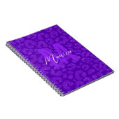 Personalized Name Stylish Purple Glitter Leopard  Notitieboek (Rechterzijde)