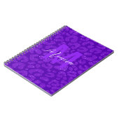 Personalized Name Stylish Purple Glitter Leopard  Notitieboek (Linkerzijde)