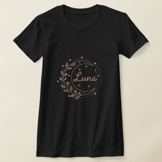 Personalized Name T-shirt - Elegant Luna Moon (Laagn)