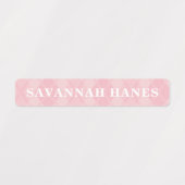 Personalized Name Tag Pink Plaid & Lace Clothing Labels (Design 1)