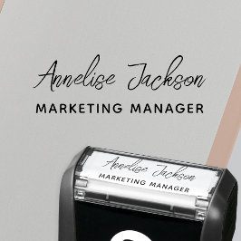 Personalized name title signature script   zelfinktende stempel