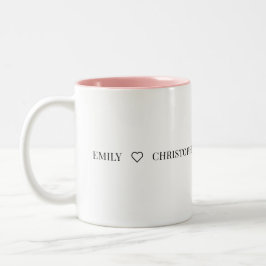 Personalized Name Two-Tone Mug – Minimal Valentine Tweekleurige Koffiemok