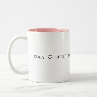 Personalized Name Two-Tone Mug – Minimal Valentine Tweekleurige Koffiemok