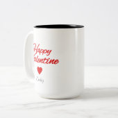 Personalized name Valentine's day  Tweekleurige Koffiemok (Voorkant links)