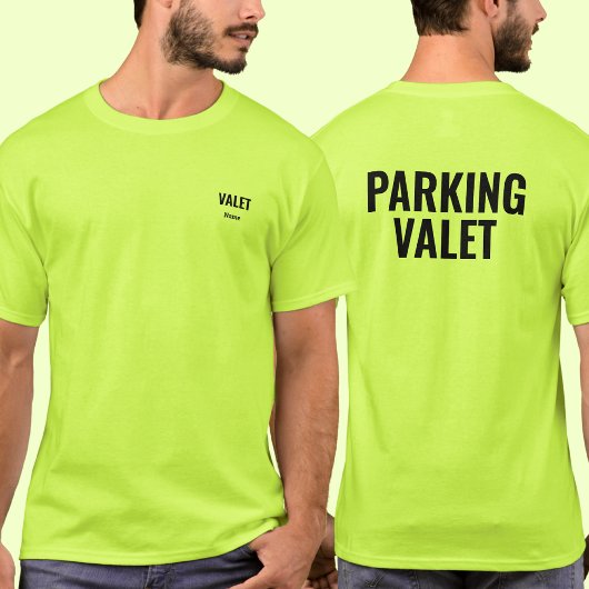 Personalized Name Valet Parking Attendant Shirt