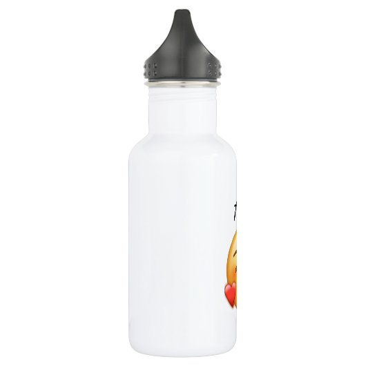 Personalized Name Water Bottle with Hearts Emoji Waterfles (Links)