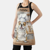 Personalized Name Watercolor Bulldog Chef Schort (Insitu)