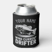 Personalized Name Wind Current Drifter Bass Fish Blikjeskoeler (Blikje Voorkant)