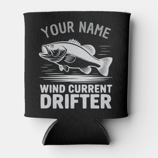Personalized Name Wind Current Drifter Bass Fish Blikjeskoeler (Voorkant)