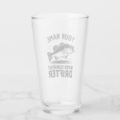 Personalized Name Wind Current Drifter Bass Fish Glas (Achterkant)