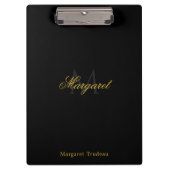 Personalized Name with Stylish Monogram Black Klembord (Voorkant)