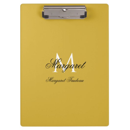 Personalized Name with Stylish Monogram M Gold Klembord (Voorkant)