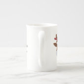 Personalized name Xmas reindeer cute cartoon Porselein Kop (Achterkant)