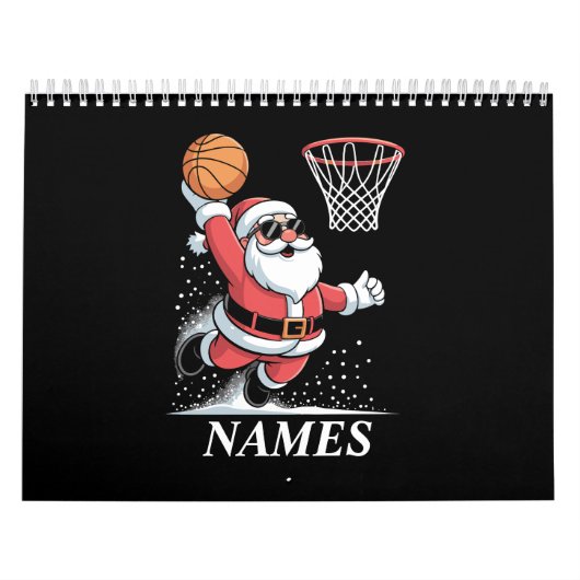 Personalized Name Xmas Santa Dunking Basketball Kalender (Hoes)