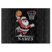 Personalized Name Xmas Santa Dunking Basketball Snijplank (Voorkant)