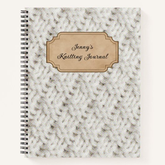 Personalized Name Yarn Pattern Knitting Journal Notitieboek (Voorkant)