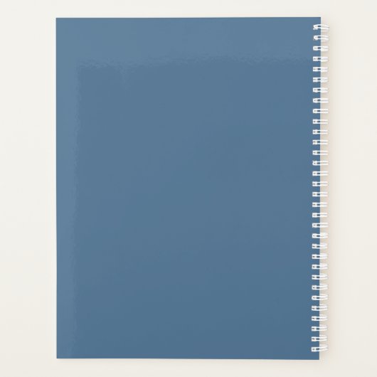 Personalized Name & Year Blue Wildflower Planner (Achterkant)