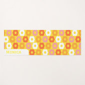 Personalized name yellow orang flowers pattern yogamat (Voorkant (horizontaal))