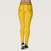 Personalized Name Yellow Orange Black Stripes Gift Leggings (Achterkant)