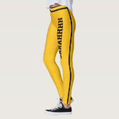 Personalized Name Yellow Orange Black Stripes Gift Leggings (Links)