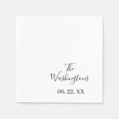 Personalized Named Dated Black & White Napkins Servet (Voorkant)