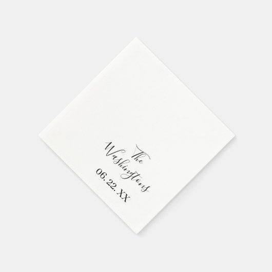 Personalized Named Dated Black & White Napkins Servet (Hoek)