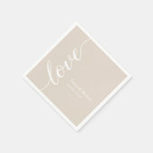 Personalized Names Love script Champagne Servet (Hoek)