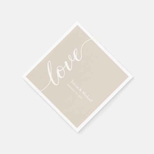 Personalized Names Love script Champagne Servet (Hoek)