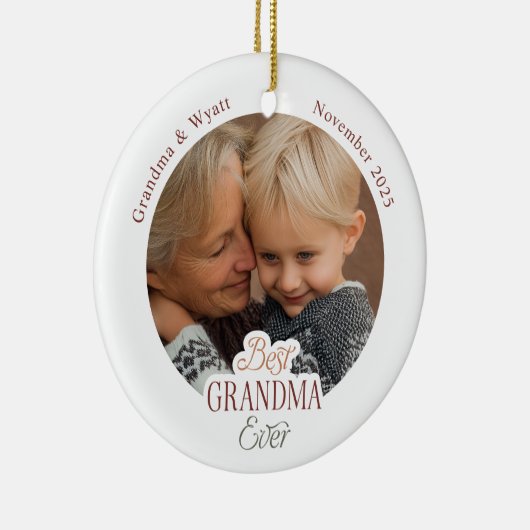 Personalized Names Photo Best Grandma Ever Keramisch Ornament (Rechts)