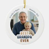 Personalized Names Photo Best Grandpa Ever Keramisch Ornament (Voorkant)