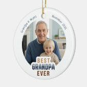 Personalized Names Photo Best Grandpa Ever Keramisch Ornament (Links)