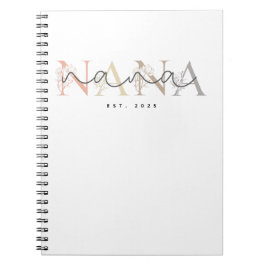 Personalized Nana Grandma Floral Elegance  Notitieboek